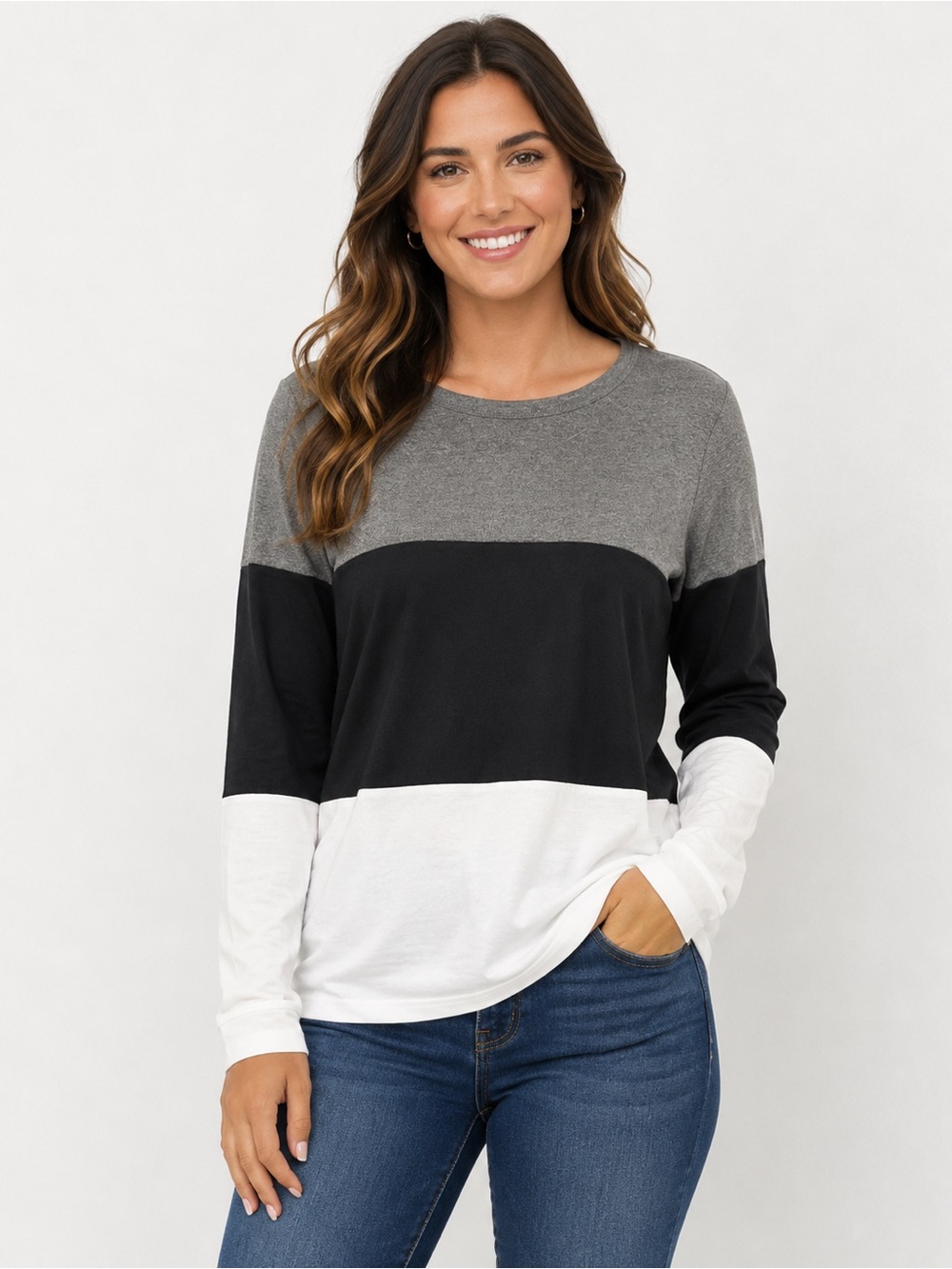 HALIFE Gray, Black, and White Long Sleeve Tee